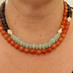 Natural Beads long Necklace
